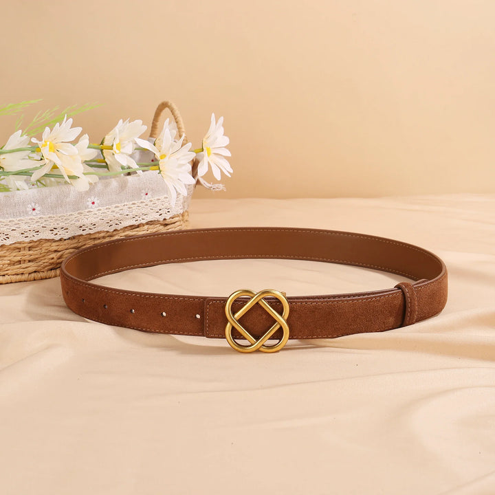 Suede Knot Buckle Belt, 2.8 cm Wide
