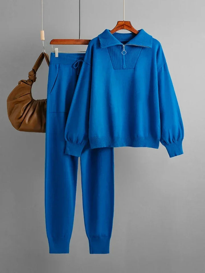 Thomasine | Half Zip Knit Two Piece Set