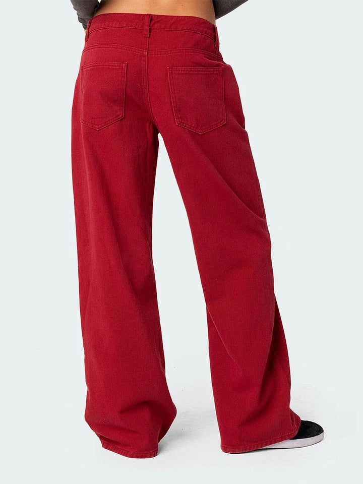 Ines | High Rise Cotton Straight Jeans