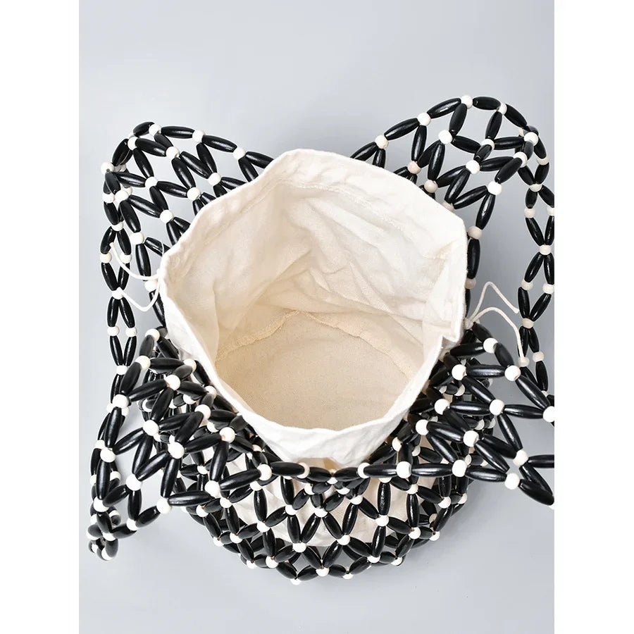 Beaded Open Net Tote, Lined