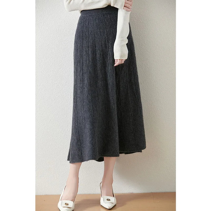 Olympia | Merino Wool Knit A-Line Skirt