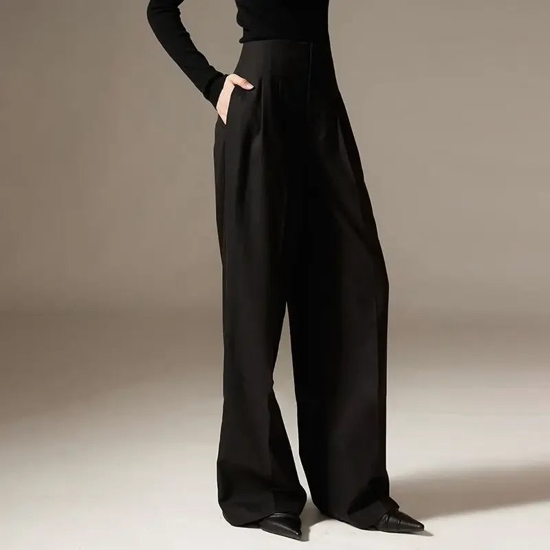 Octavie | Draped Cotton Wide Leg Trousers