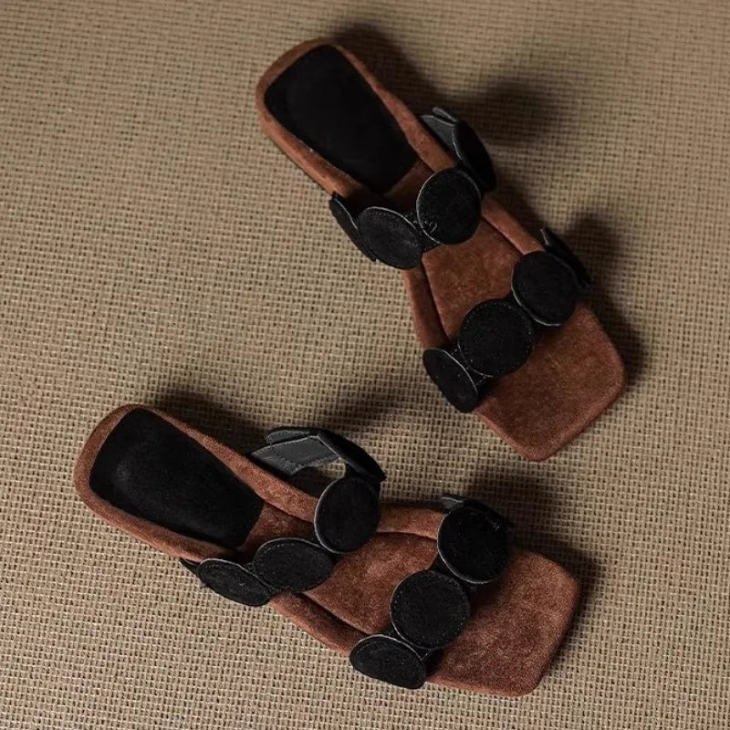 Rosella | Croc Embossed Suede Mules