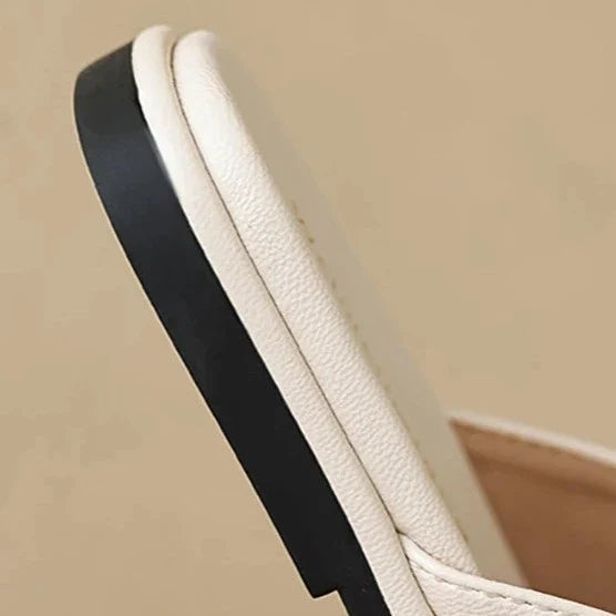 Luella | Sculpted Leather Footbed Sandals