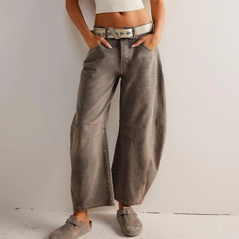 Malvine | Barrel Leg Cotton Denim Jeans