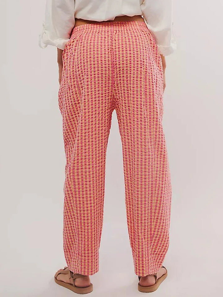 Hilda | Checked Elastic Waist Trousers