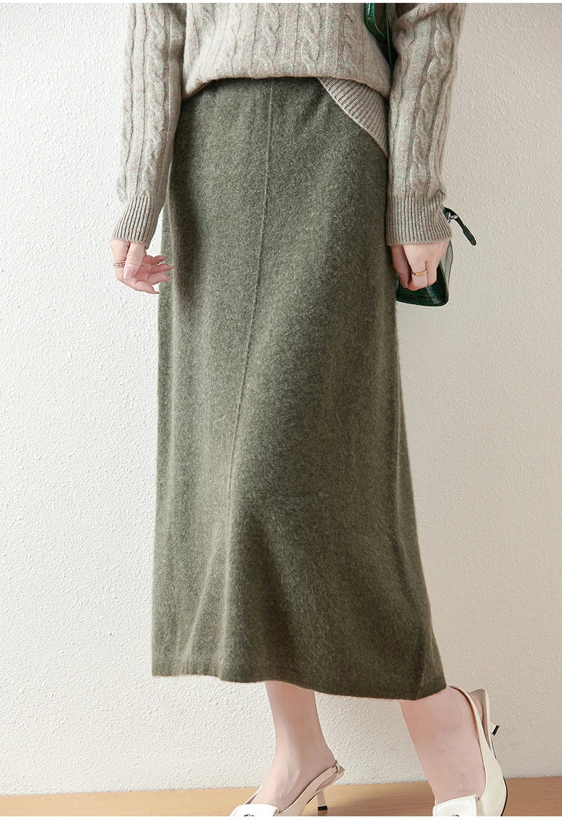 Eulalie | High Waist Merino Wool Skirt