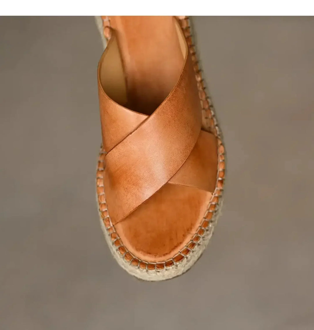 Antonine | Woven Leather Platform Slides