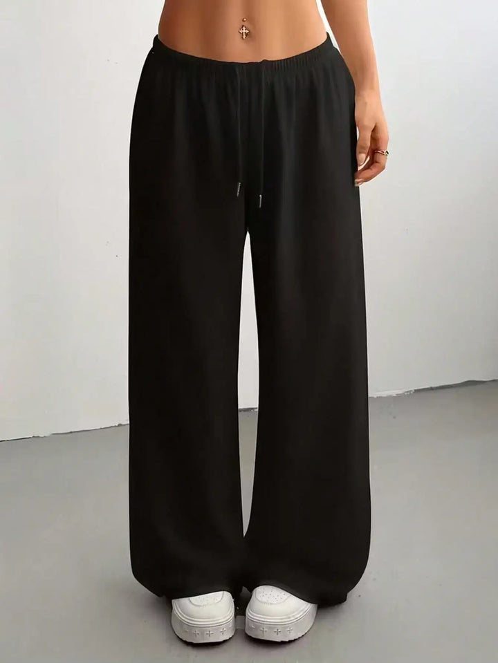 Olivette | Drawstring Wide Leg Jogger Pants