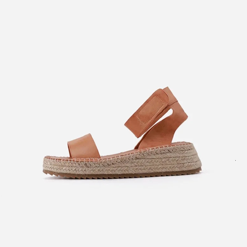 Zulma | Leather Strap Platform Espadrilles