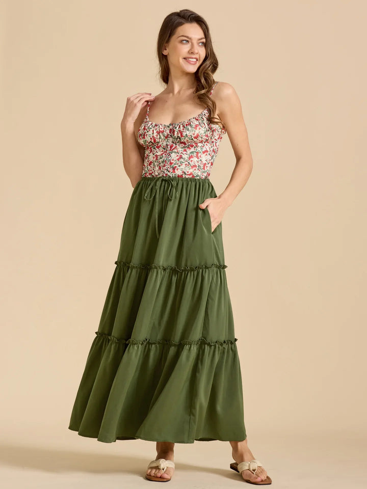 Vivian | 100% Cotton Drawstring Maxi Skirt
