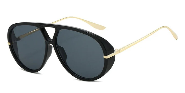 Double Bridge Metal Aviator Sunglasses