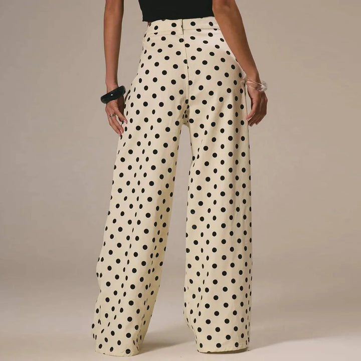Paule | Polka Dot Cotton Wide Leg Trousers