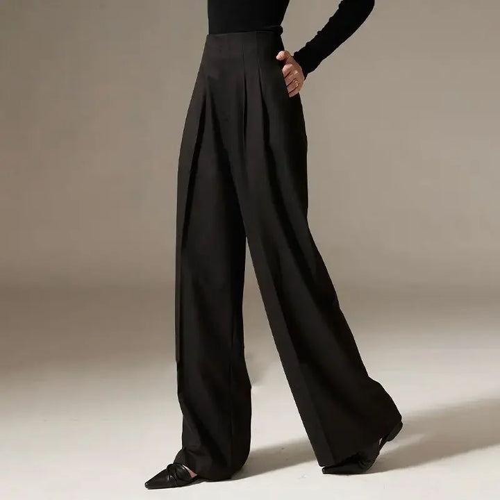 Octavie | Draped Cotton Wide Leg Trousers