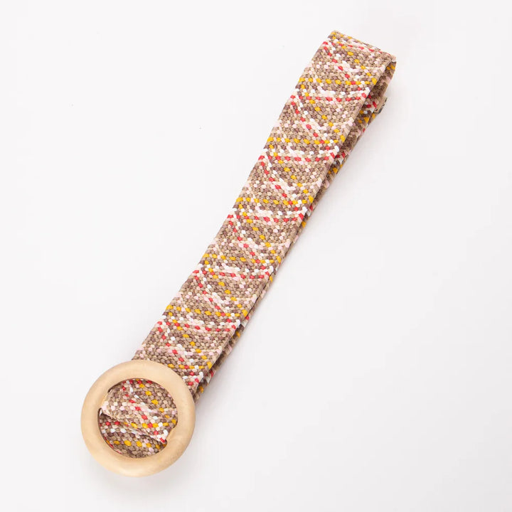 Woven Straw Belt, Wood Ring Buckle
