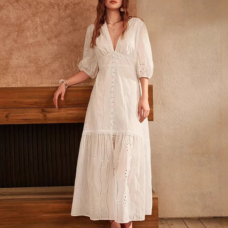 Ursule | Knife Pleat High Waist Maxi Dress