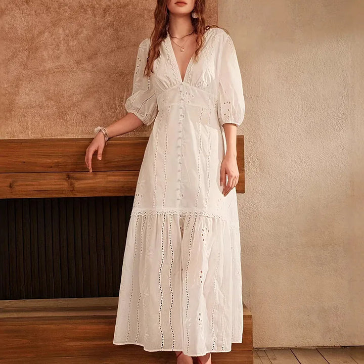 Ursule | Knife Pleat High Waist Maxi Dress