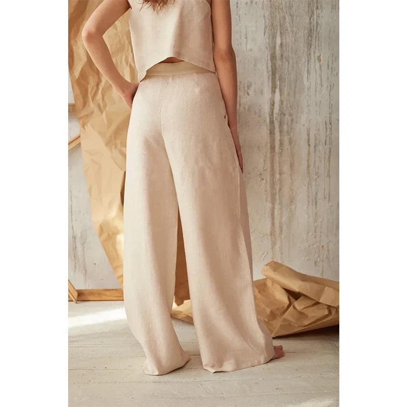 Petronille | Hidden Elastic Cotton Trousers