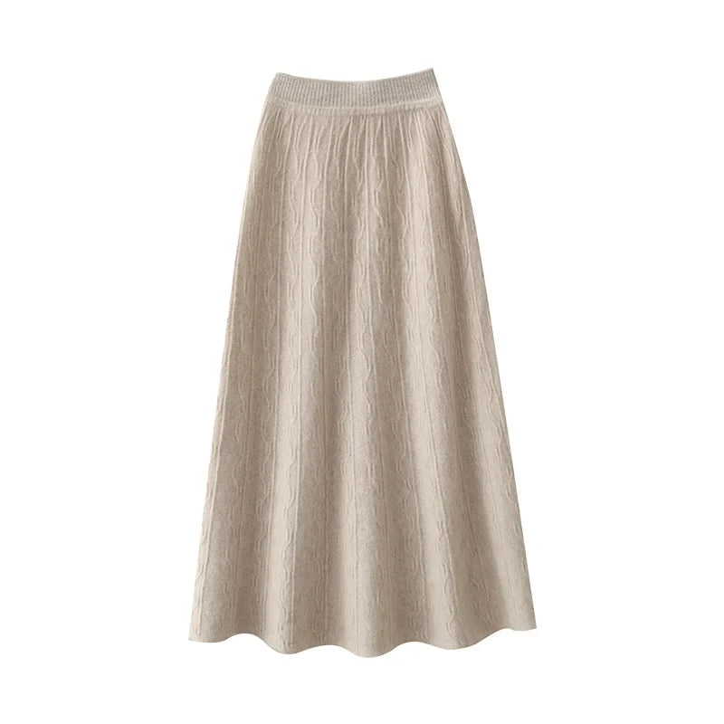 Olympia | Merino Wool Knit A-Line Skirt