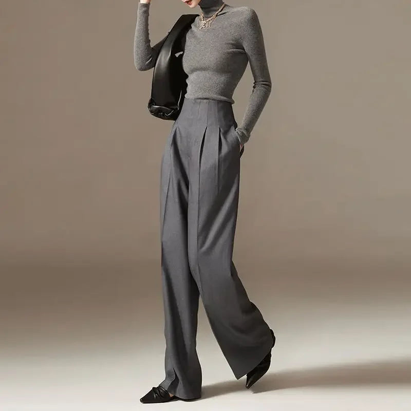 Octavie | Draped Cotton Wide Leg Trousers