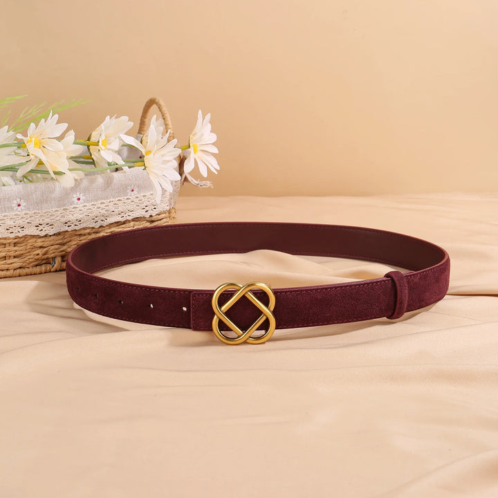 Suede Knot Buckle Belt, 2.8 cm Wide