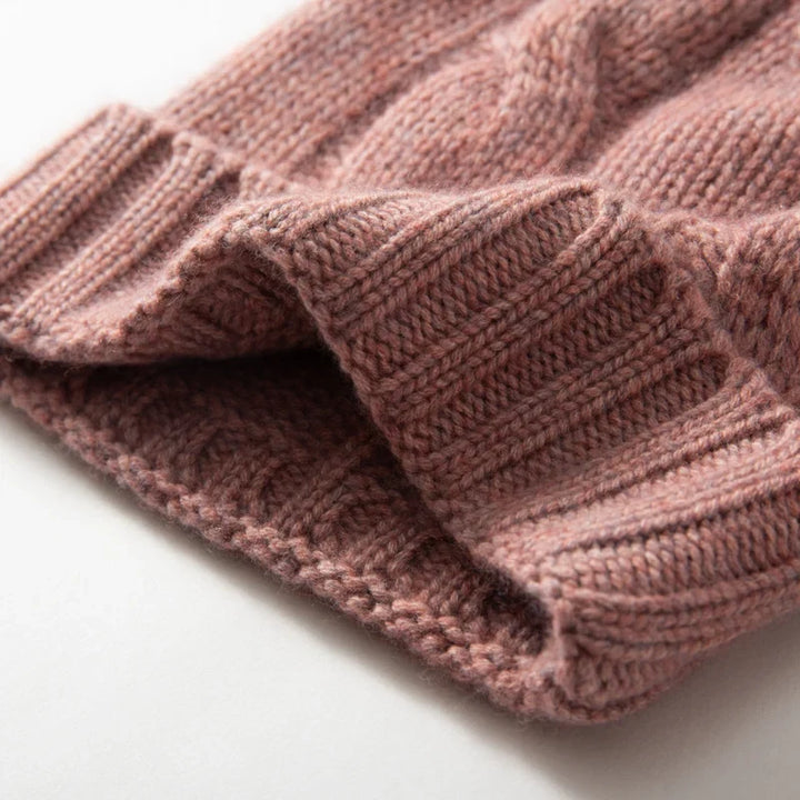 100% Cashmere Cable Knit Beanie