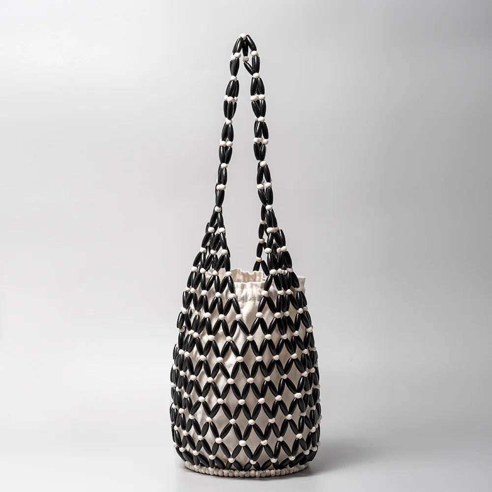 Beaded Open Net Tote, Lined