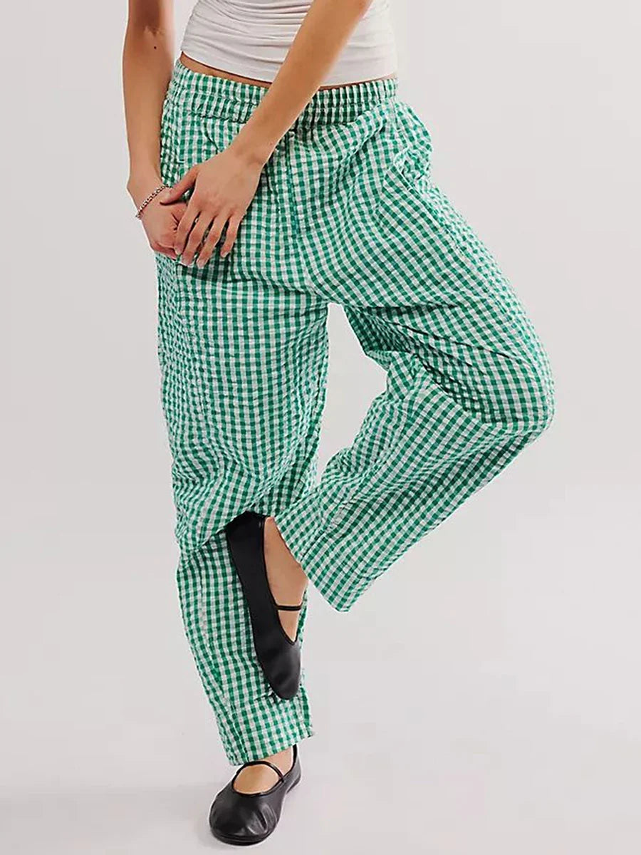 Hilda | Checked Elastic Waist Trousers