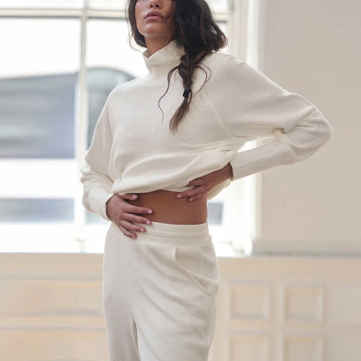 Euphemie | Waffle Knit Cotton Lounge Set