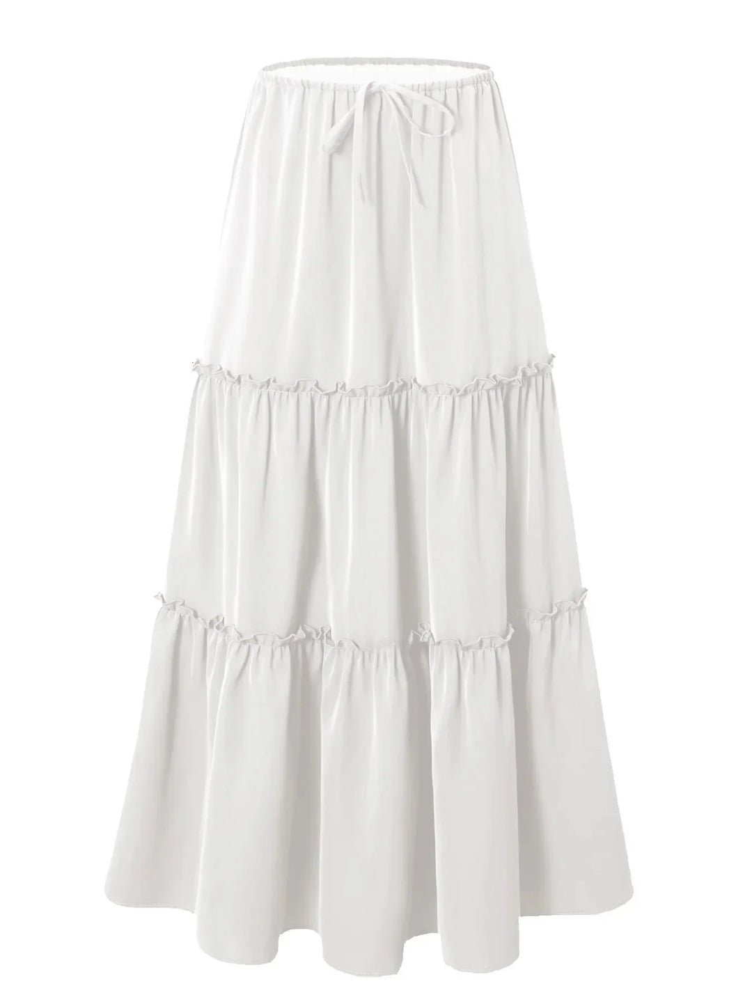 Vivian | 100% Cotton Drawstring Maxi Skirt