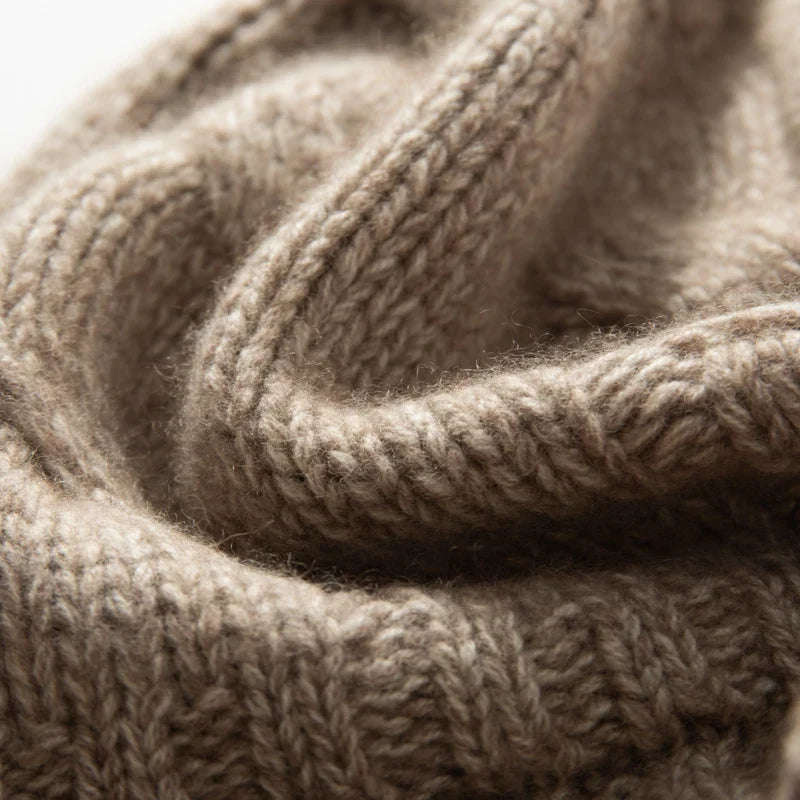 100% Cashmere Cable Knit Beanie