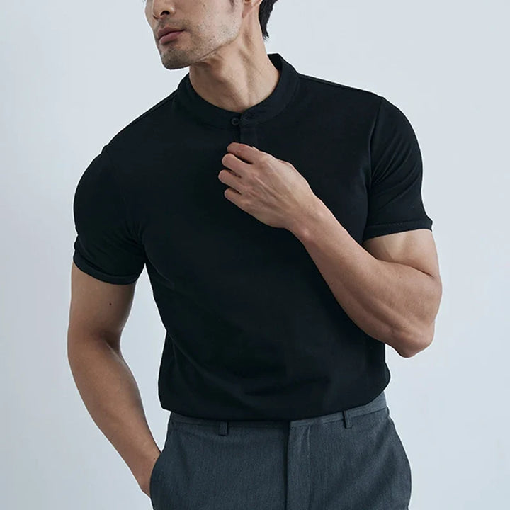 Léonce | Heavy Cotton Buttoned Crew Tee