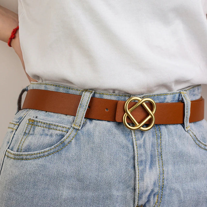 Suede Knot Buckle Belt, 2.8 cm Wide