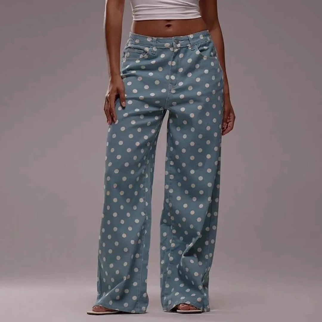 Paule | Polka Dot Cotton Wide Leg Trousers