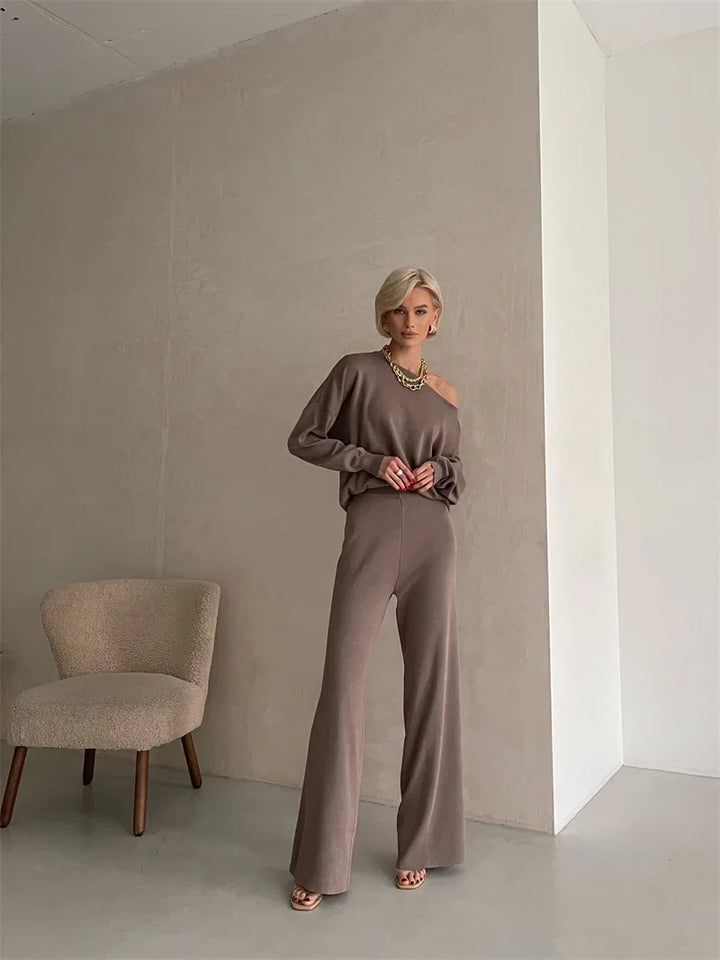 Irenee | Off Shoulder Knit Two Piece Set