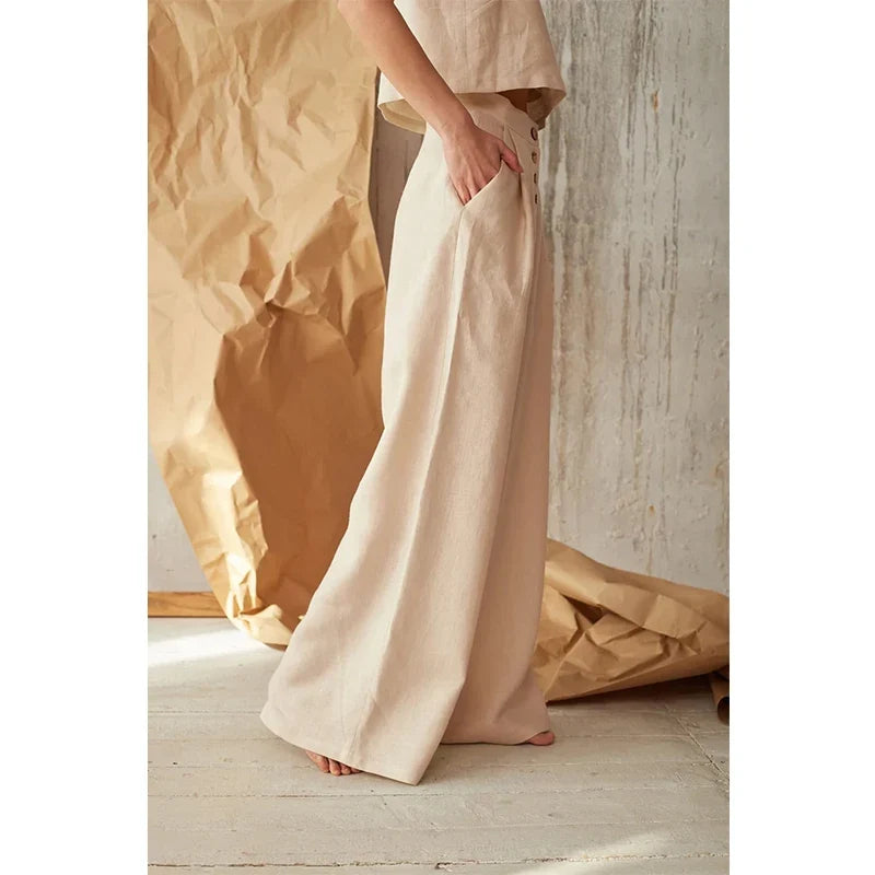 Petronille | Hidden Elastic Cotton Trousers