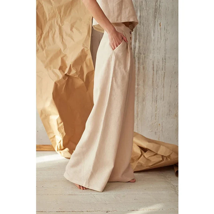 Petronille | Hidden Elastic Cotton Trousers