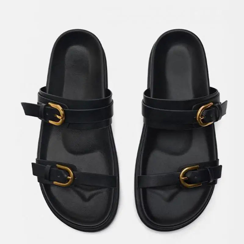 Edmee | 100% Leather Double Strap Sandals