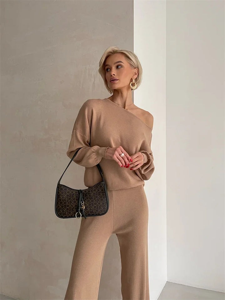 Irenee | Off Shoulder Knit Two Piece Set