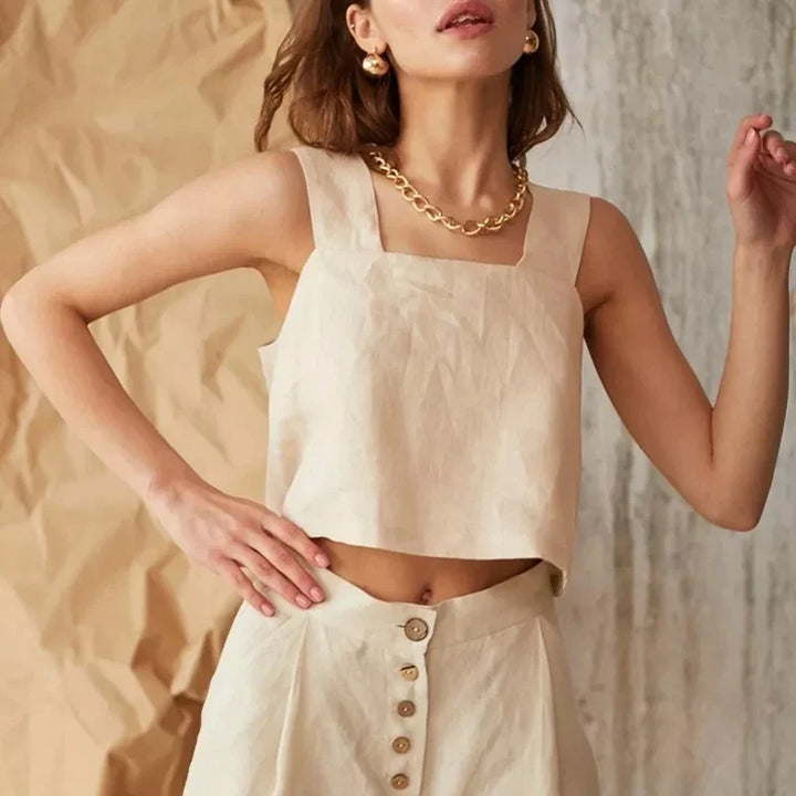 Petronille | Hidden Elastic Cotton Trousers