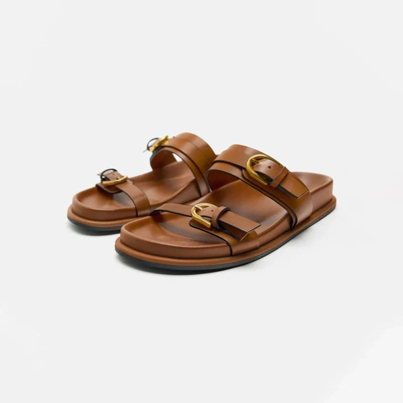 Edmee | 100% Leather Double Strap Sandals