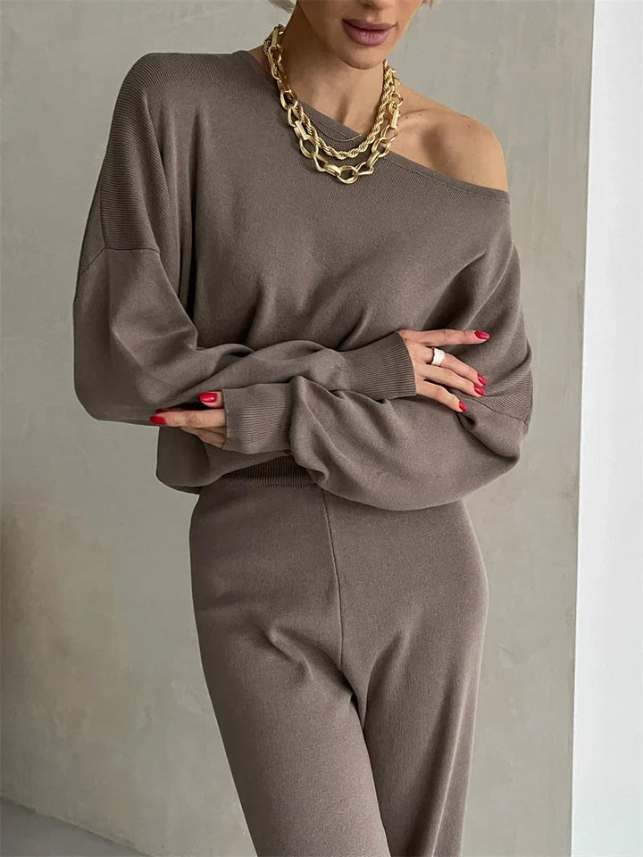 Irenee | Off Shoulder Knit Two Piece Set