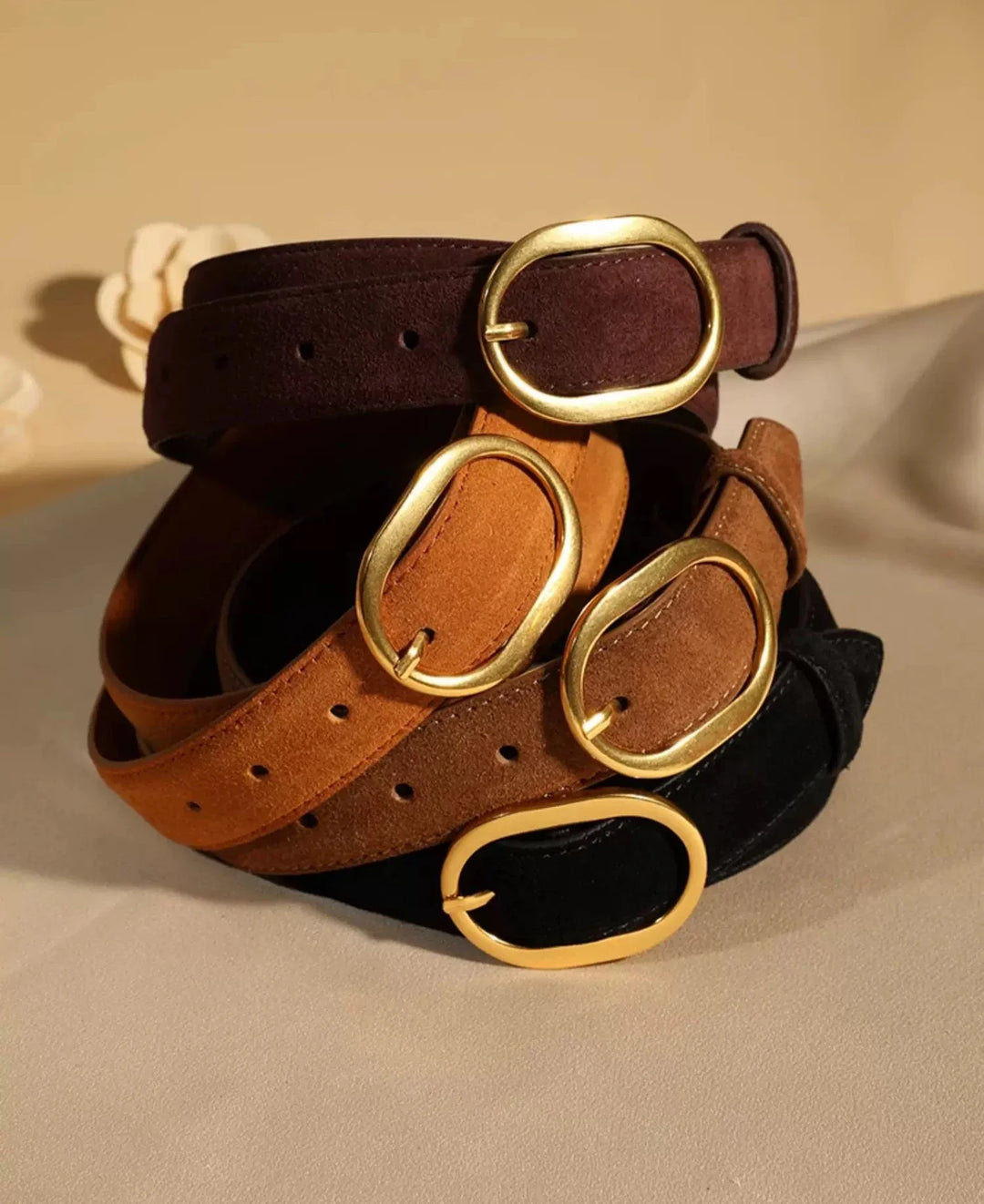 Suede Cowhide Belt, 40 in