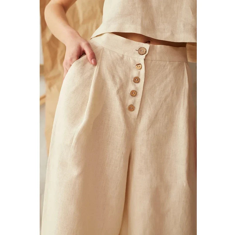 Petronille | Hidden Elastic Cotton Trousers