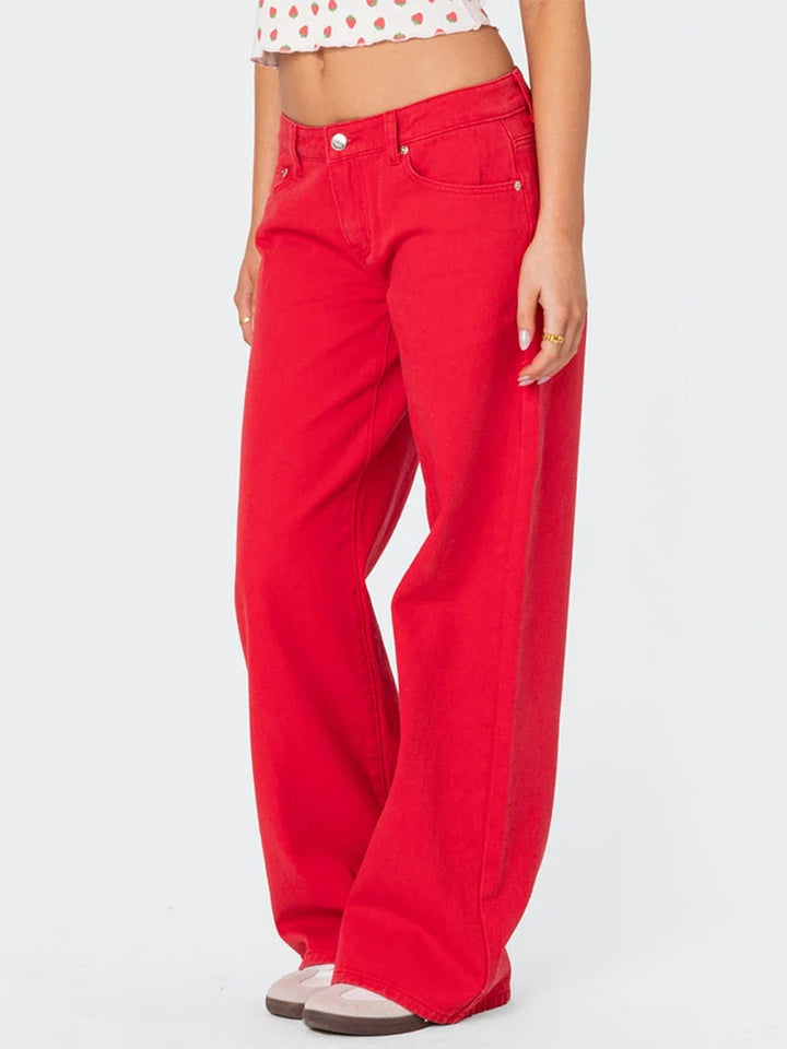 Ines | High Rise Cotton Straight Jeans