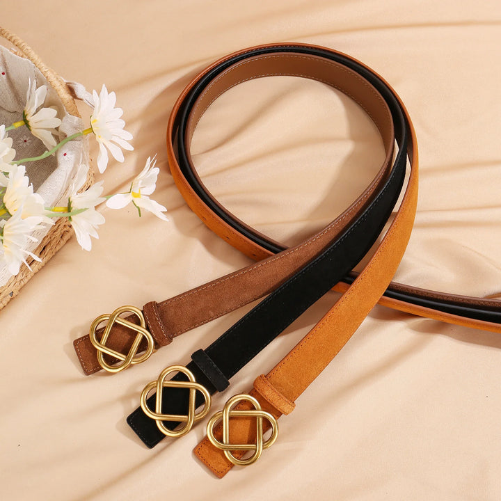 Suede Knot Buckle Belt, 2.8 cm Wide
