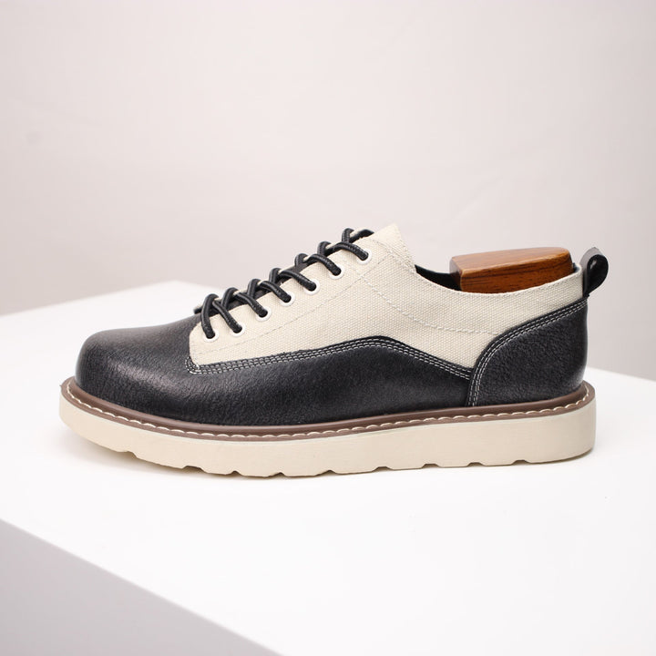 Célestin | Leather Canvas Lace-Up Sneakers