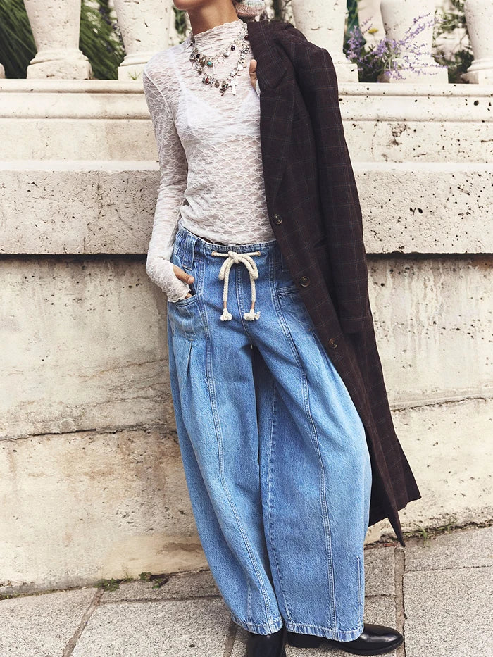 Julienne | Cotton Denim Drawstring Pants