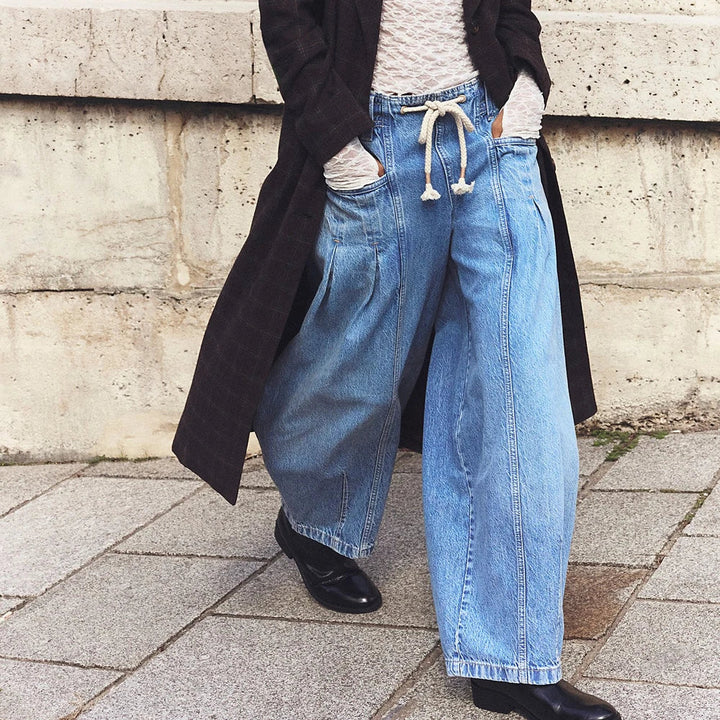 Julienne | Cotton Denim Drawstring Pants