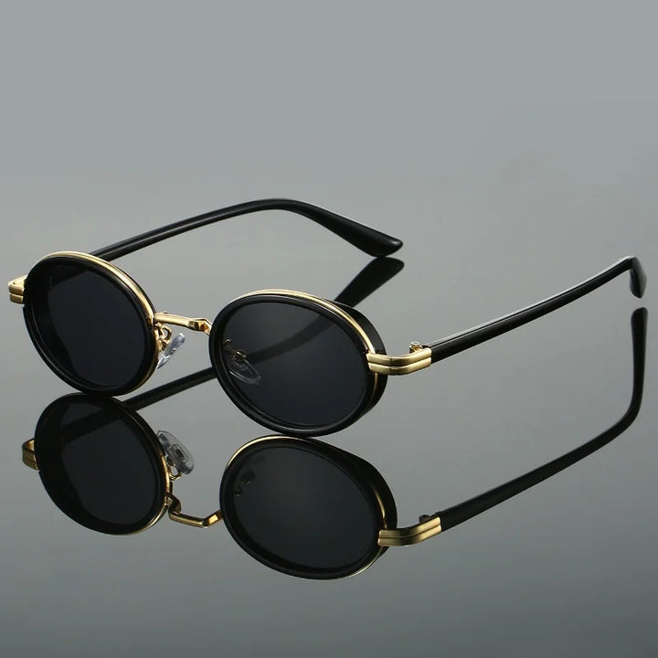 Slim Rim Oval Metal Sunglasses